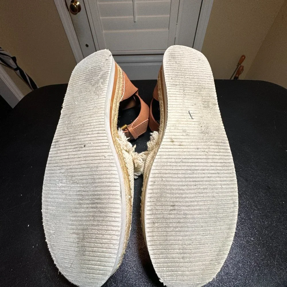 See by Chloe Glyn Espadrille sandal size 39 with fringed canvas and calfskin